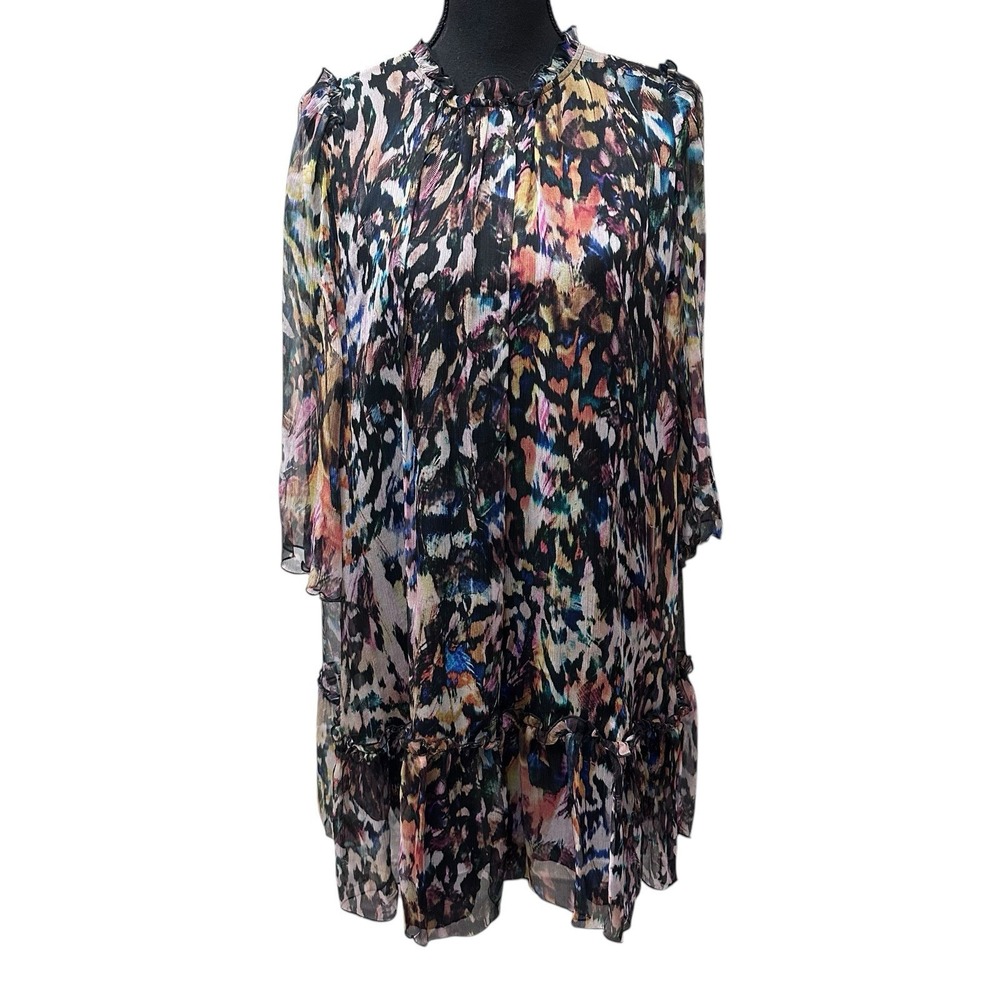 Johnny Was Jade Elaine Silk Dress Women's Size XS 3/4‎ Sleeve Fairycore